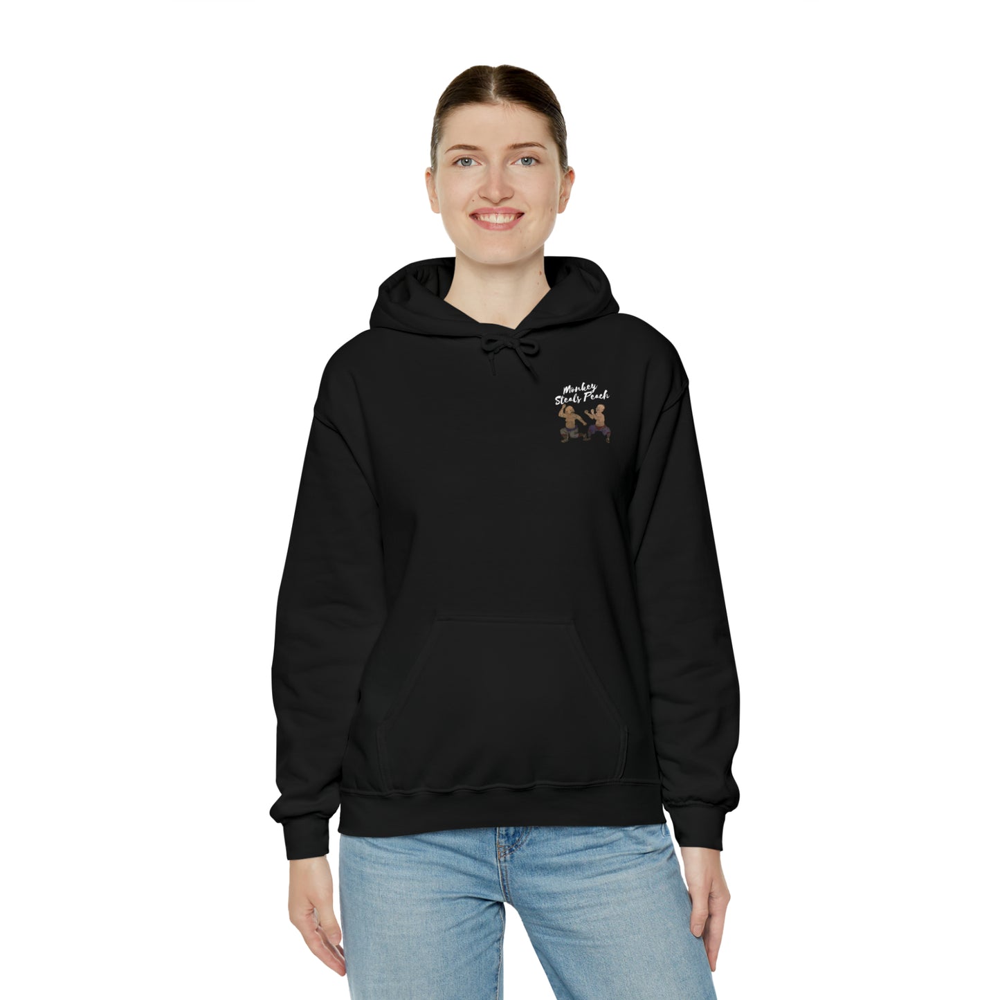 Monkey Steals Peach Bubishi Hoodie - Monkey Offers Peach