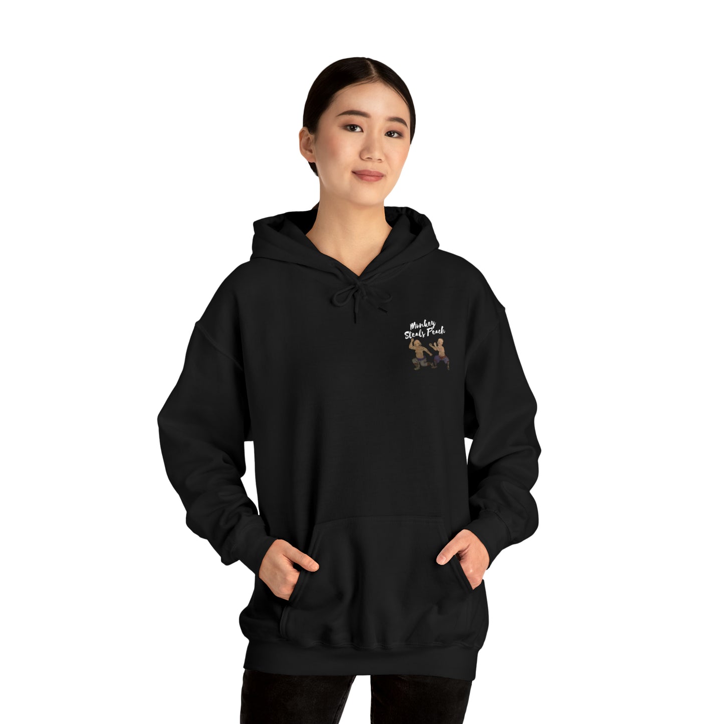 Monkey Steals Peach Bubishi Hoodie - Monkey Offers Peach