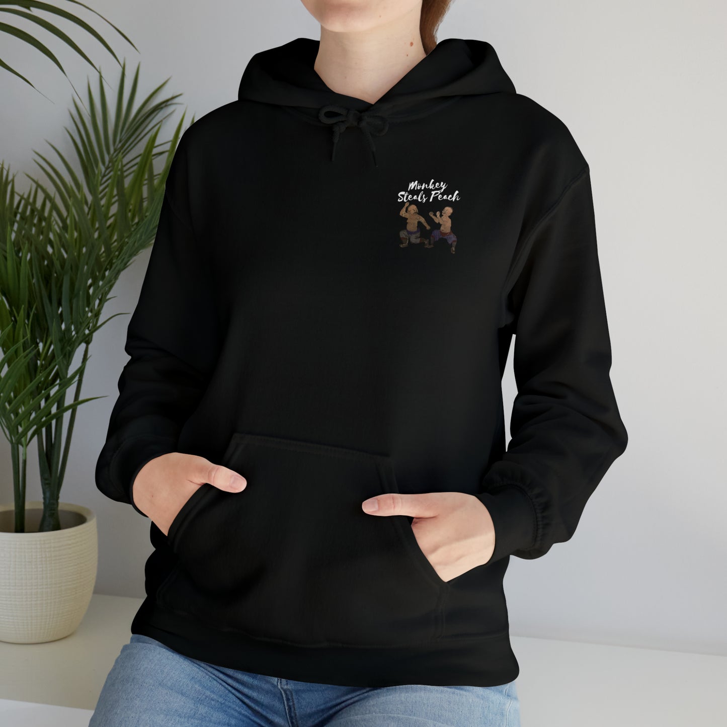 Monkey Steals Peach Bubishi Hoodie - Monkey Offers Peach