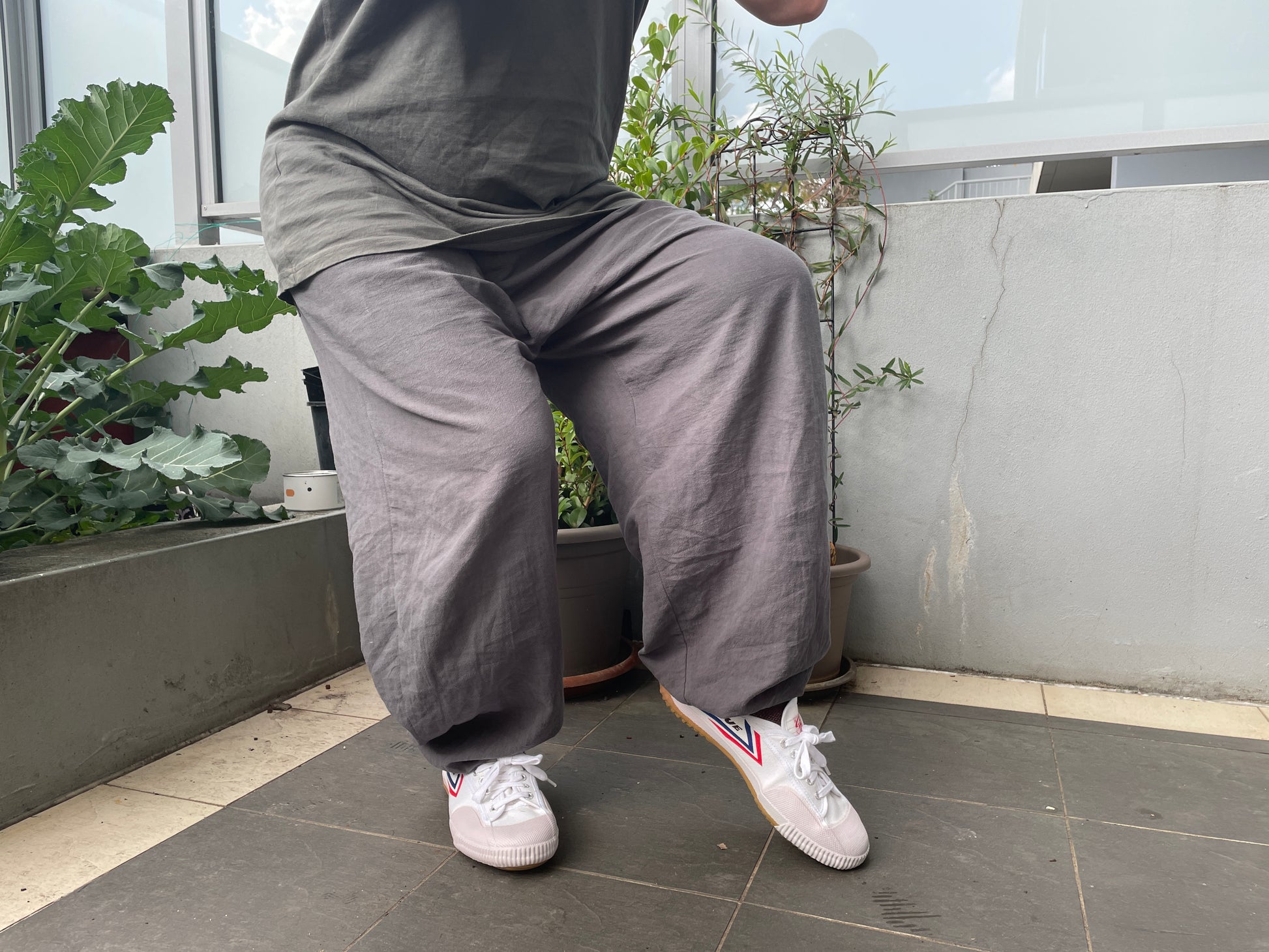 Premium Kung Fu Pants- Monkey Offers Peach