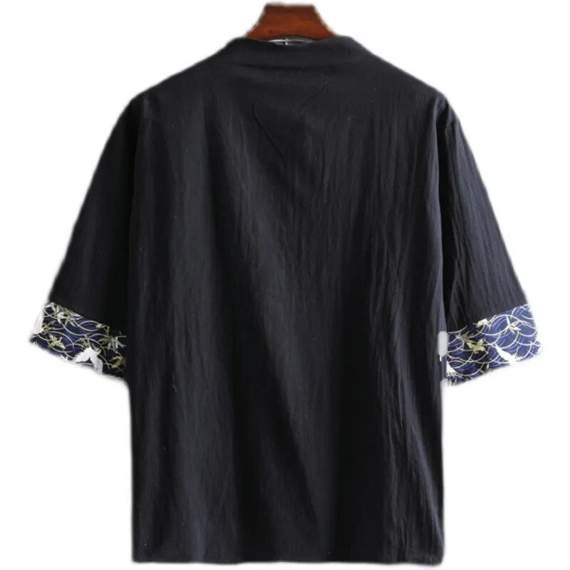 White Crane Chinese style Shirt