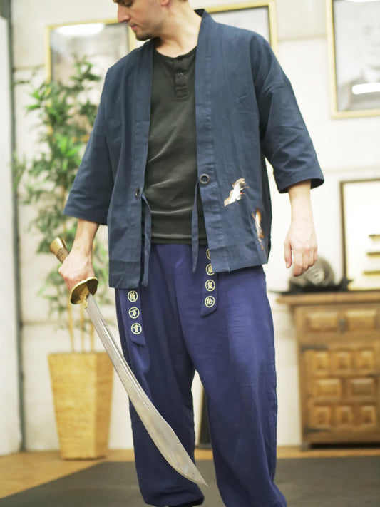 Embroidered Crane Hanfu style Kung Fu Shirt