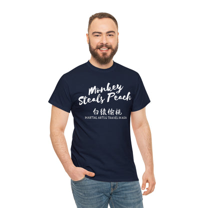 Classic Monkey Steals Peach T-shirt - Monkey Offers Peach