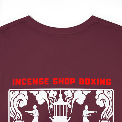 Incense Shop Boxing t-shirt - front & back design - Monkey Offers Peach