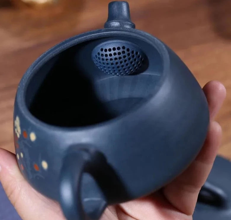 Handmade Blue Yixing Zisha Teapot