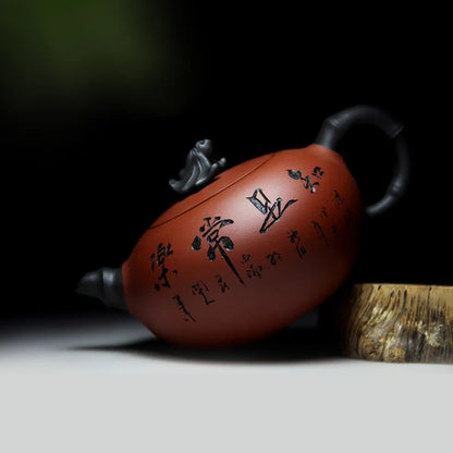 "find happiness in contentment" calligraphy Yixing Teapot