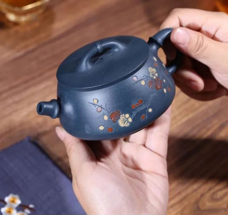 Handmade Blue Yixing Zisha Teapot